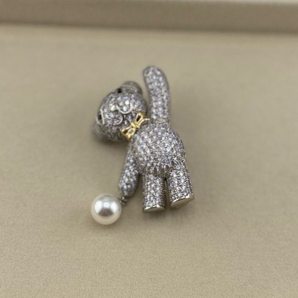 Anthropologie Silver and Gold Bear Brooch - Picture 3 of 5